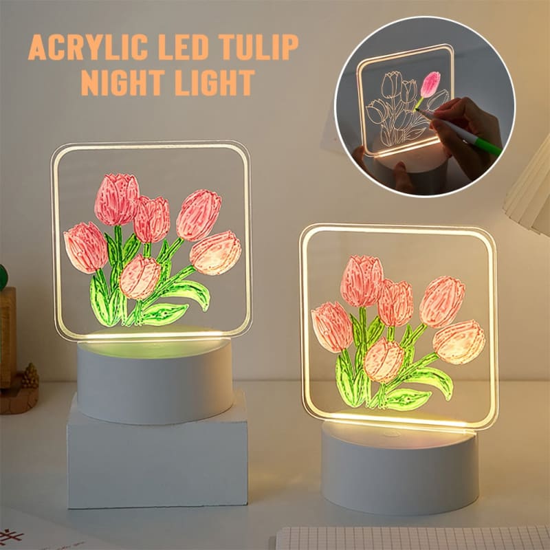 DIY Hand-made Painting Tulip Night Light - DIY