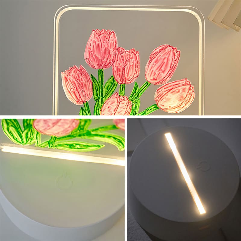 DIY Hand-made Painting Tulip Night Light - DIY