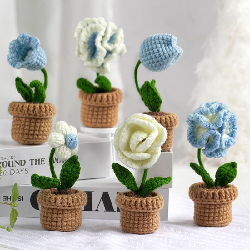 DIY Mini Woolen Flower Tulip Bouquets Potted - DIY