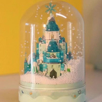 DIY patchwork castle music box gift - Blue Castle / Music