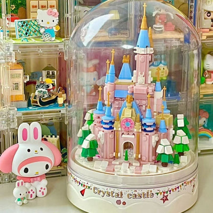 DIY patchwork castle music box gift - Pink Castle / Music