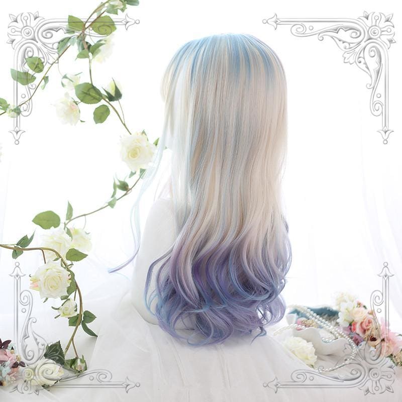 Dreamlike Gradient Aurora Color Long Curly Hair MK122 - KawaiiMoriStore