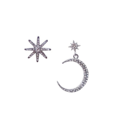 Earrings Asymmetric Stars - earrings