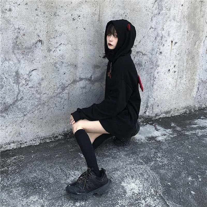 Egirl Devil Horn Hoodie - hoodie