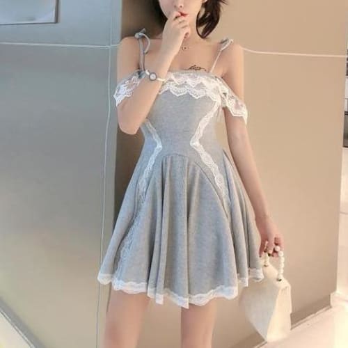 Elegant Lace Classic Kawaii Dress (Black, Grey, Pink) MM1003 - KawaiiMoriStore