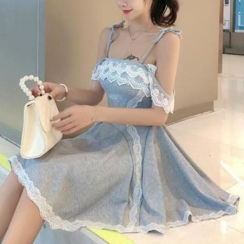 Elegant Lace Classic Kawaii Dress (Black, Grey, Pink) MM1003 - KawaiiMoriStore