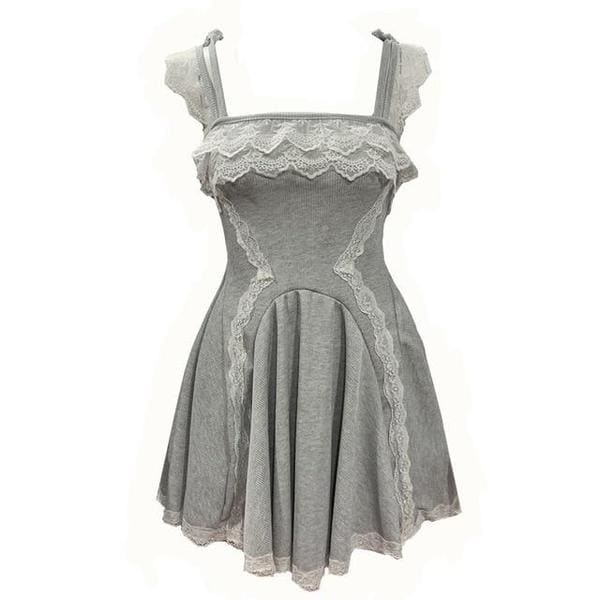 Elegant Lace Classic Kawaii Dress (Black, Grey, Pink) MM1003 - KawaiiMoriStore