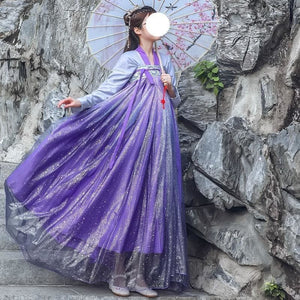 Elegant Purple Starry Sky Chinese Style Hanfu MK15179 - KawaiiMoriStore