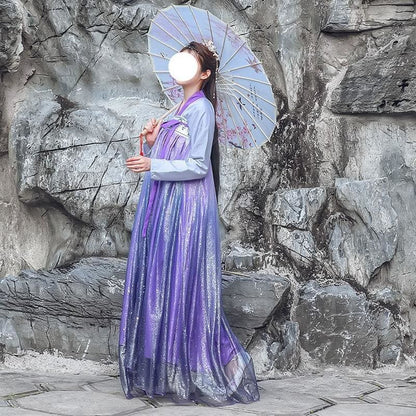 Elegant Purple Starry Sky Chinese Style Hanfu MK15179 - KawaiiMoriStore