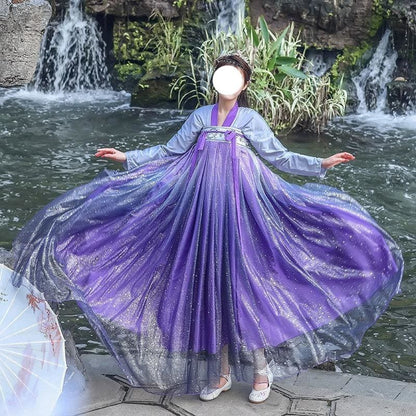 Elegant Purple Starry Sky Chinese Style Hanfu MK15179 - KawaiiMoriStore