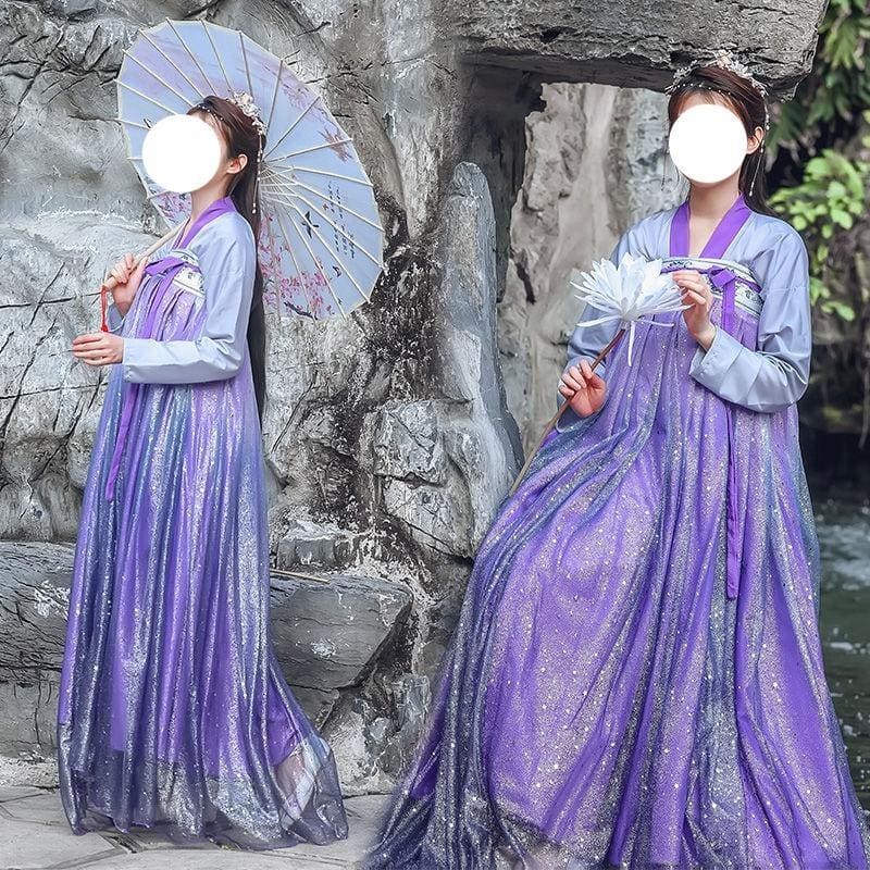 Elegant Purple Starry Sky Chinese Style Hanfu MK15179 - KawaiiMoriStore