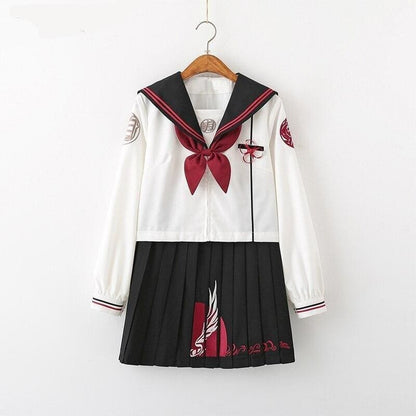 Embroidery Girls Japanese School Uniforms High School Sailor Suit MK352 - KawaiiMoriStore