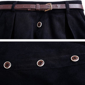 Fairlight - Sweet Winter Elastic Waist Skirt With Belt - 