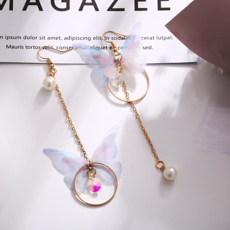 Fairy Yarn Butterfly Long Earrings MK14924 - KawaiiMoriStore