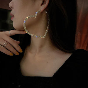Fashion Big Heart Crystal Hoop Earrings MK15668 - KawaiiMoriStore