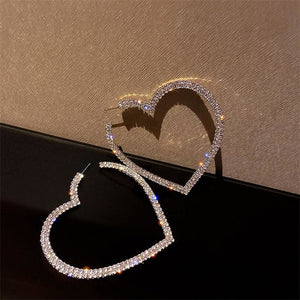 Fashion Big Heart Crystal Hoop Earrings MK15668 - KawaiiMoriStore