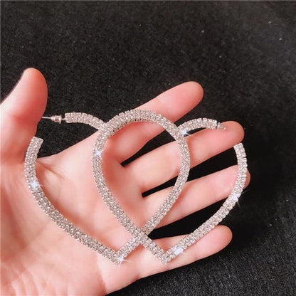 Fashion Big Heart Crystal Hoop Earrings MK15668 - KawaiiMoriStore