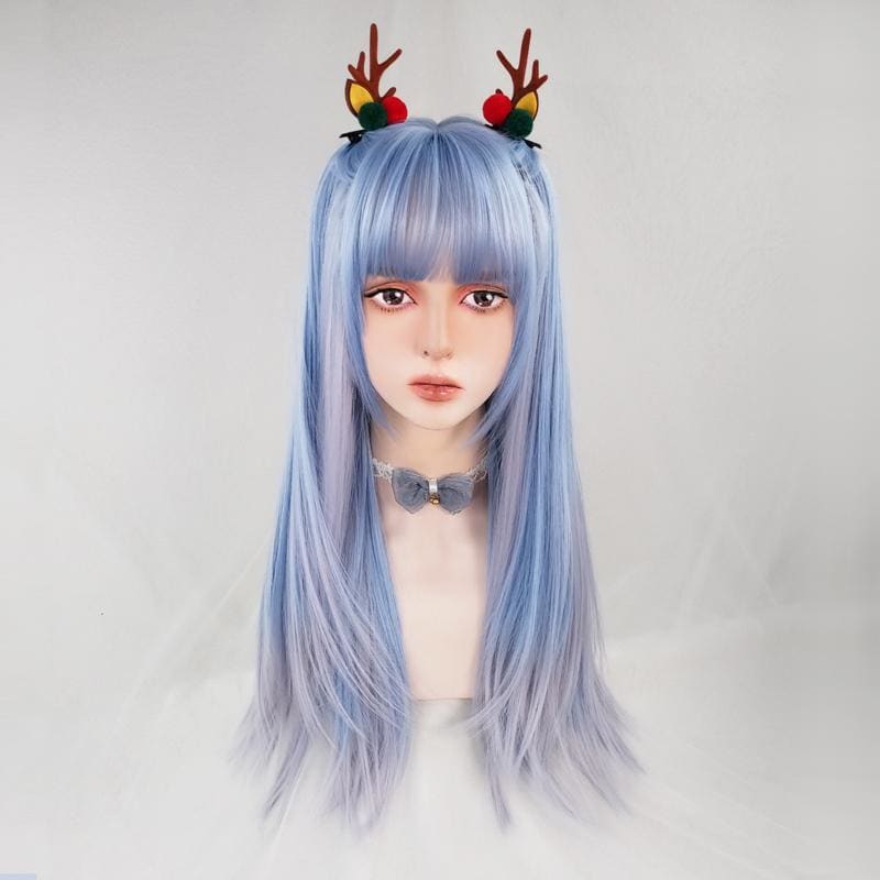 Fashion Blue Gray Long Wig MM1135 - KawaiiMoriStore