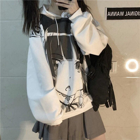 Fashion Cartoon Printed Girls Streetwear Hoodies MK15462 - KawaiiMoriStore