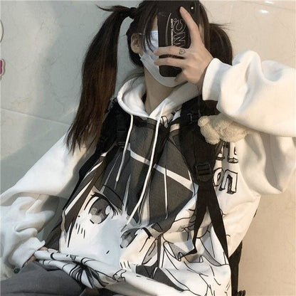 Fashion Cartoon Printed Girls Streetwear Hoodies MK15462 - KawaiiMoriStore