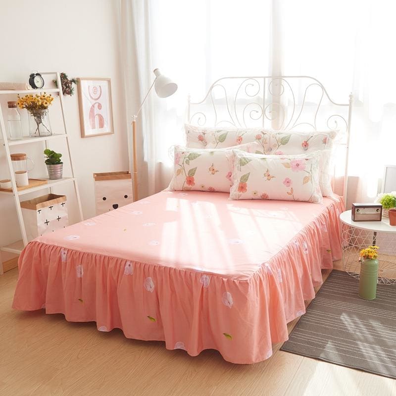 Fashion Lace Floral Bedding Set of Four Pieces MK15212 - KawaiiMoriStore