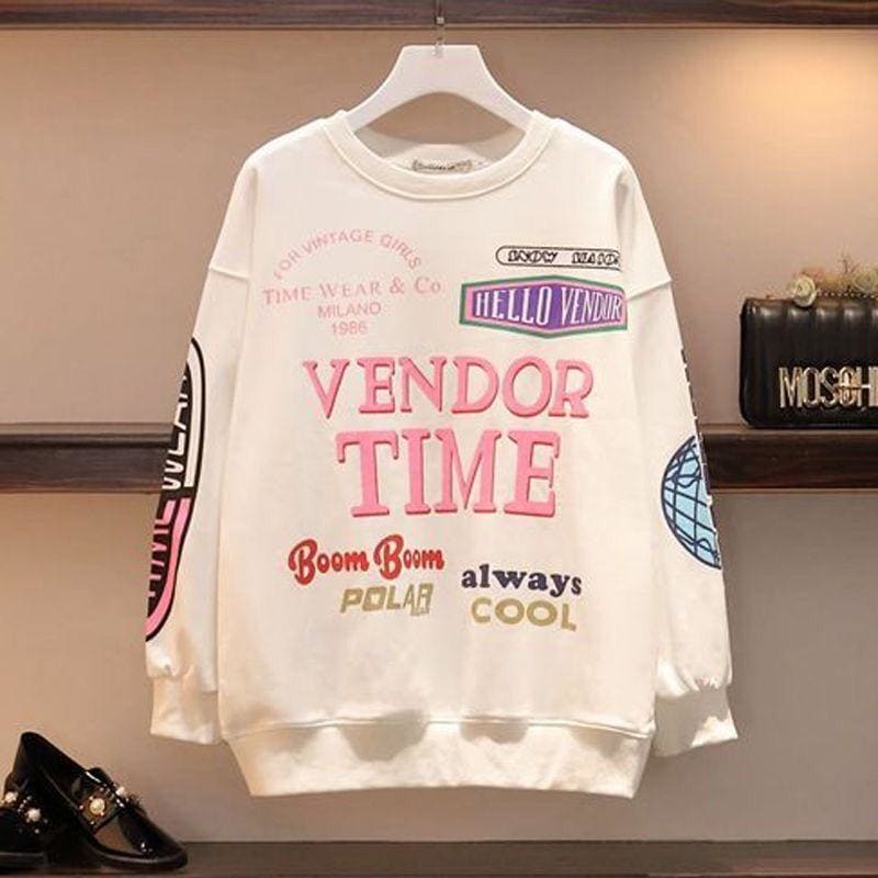 Fashion Letter Printing Pullover MK15626 - KawaiiMoriStore