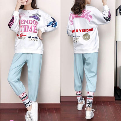 Fashion Letter Printing Pullover MK15626 - KawaiiMoriStore