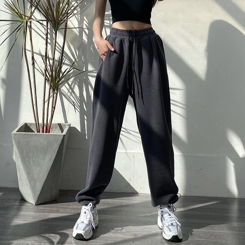 Fashion Oversize Gray Jogging Sweatpants - pants
