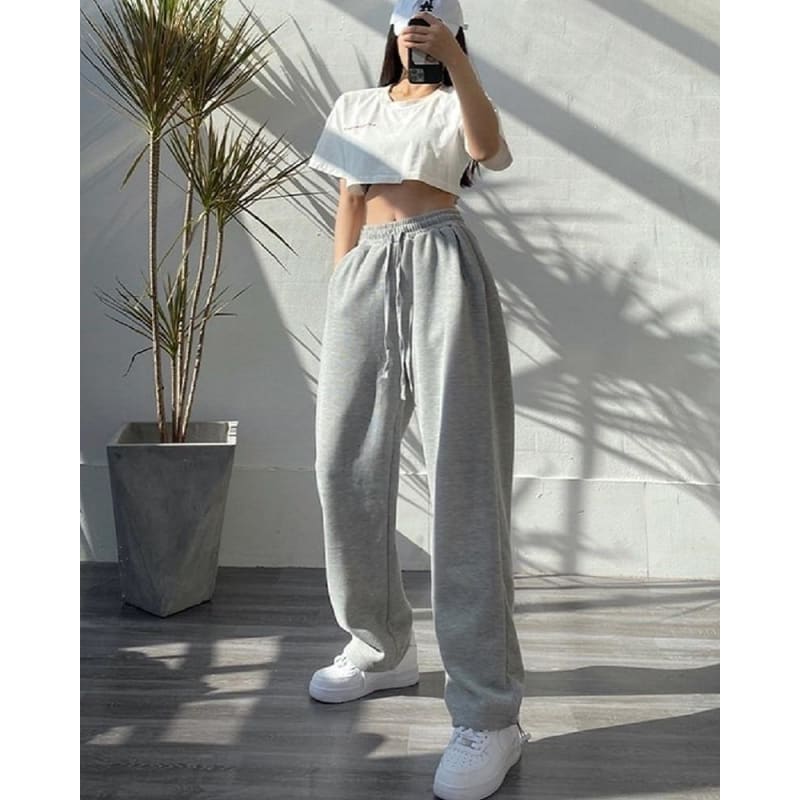 Fashion Oversize Gray Jogging Sweatpants - pants