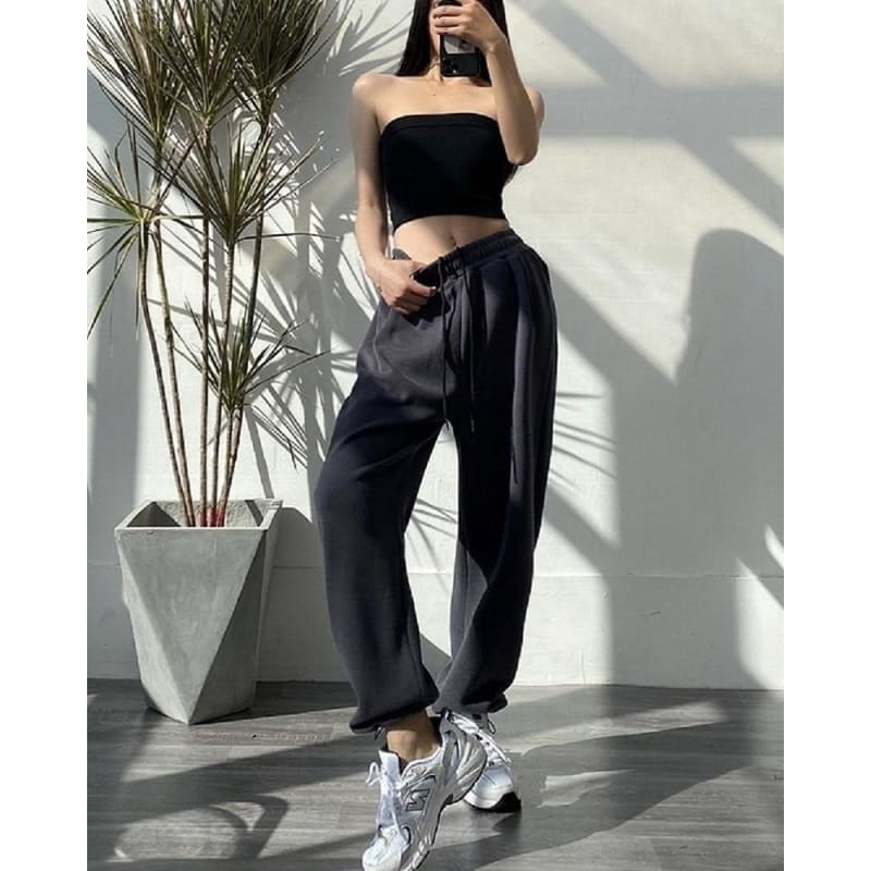 Fashion Oversize Gray Jogging Sweatpants - pants