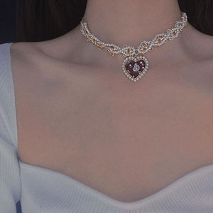 Fashion Pearl Temperament Collarbone Necklace MM15574 - KawaiiMoriStore