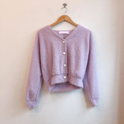 Fashion V-neck Single Breasted  Knitting Cardigan Sweater MK15599 - KawaiiMoriStore