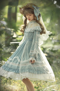 Elegant Blue Lace Lolita Dress MK17637
