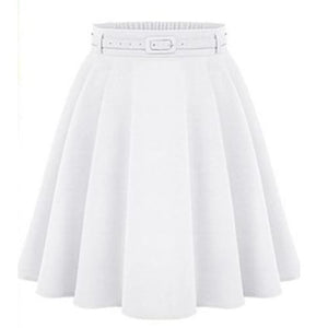 Felicia - Medium Knee length high waist belted skirt - Skirt