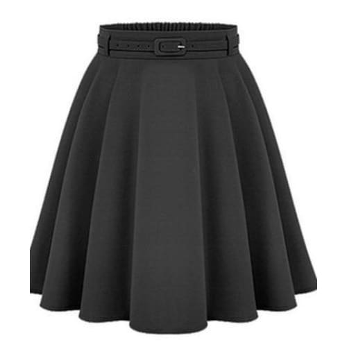 Felicia - Medium Knee length high waist belted skirt - Skirt