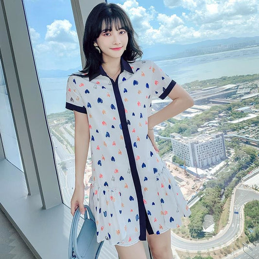 Floral Chiffon Shirt Mini Dress