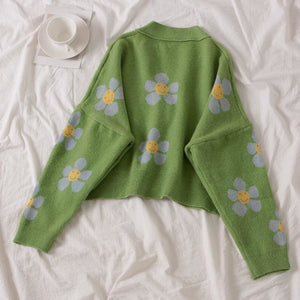 Flower Power Cropped Cardigan - Cottagecore fashion Flower 