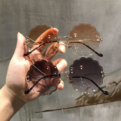 Flower Round Multilateral Rimless Sunglasses MK15310 - KawaiiMoriStore