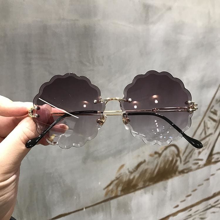 Flower Round Multilateral Rimless Sunglasses MK15310 - KawaiiMoriStore