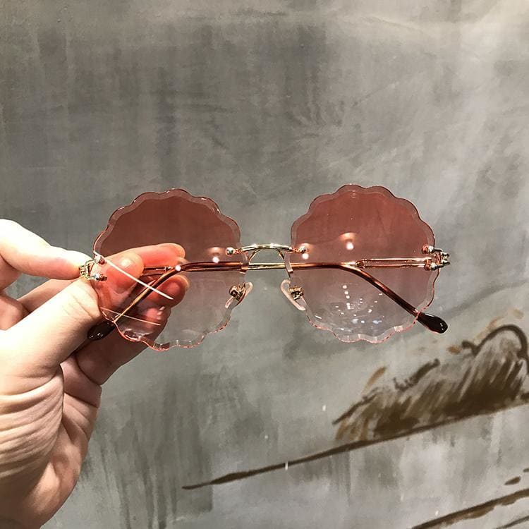 Flower Round Multilateral Rimless Sunglasses MK15310 - KawaiiMoriStore