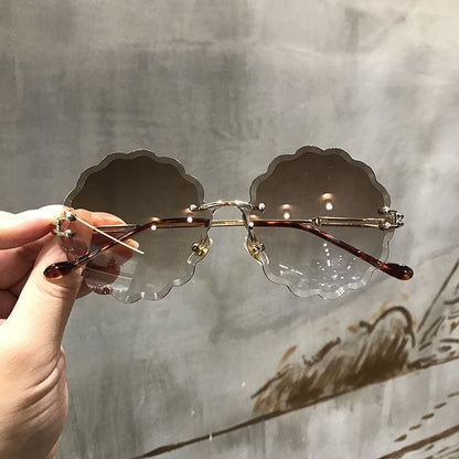 Flower Round Multilateral Rimless Sunglasses MK15310 - KawaiiMoriStore