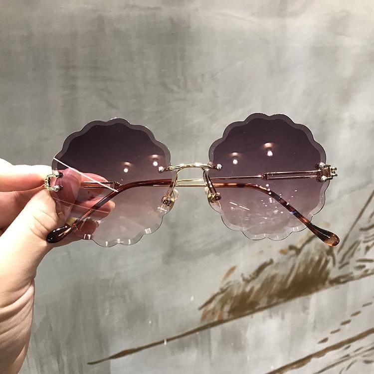 Flower Round Multilateral Rimless Sunglasses MK15310 - KawaiiMoriStore