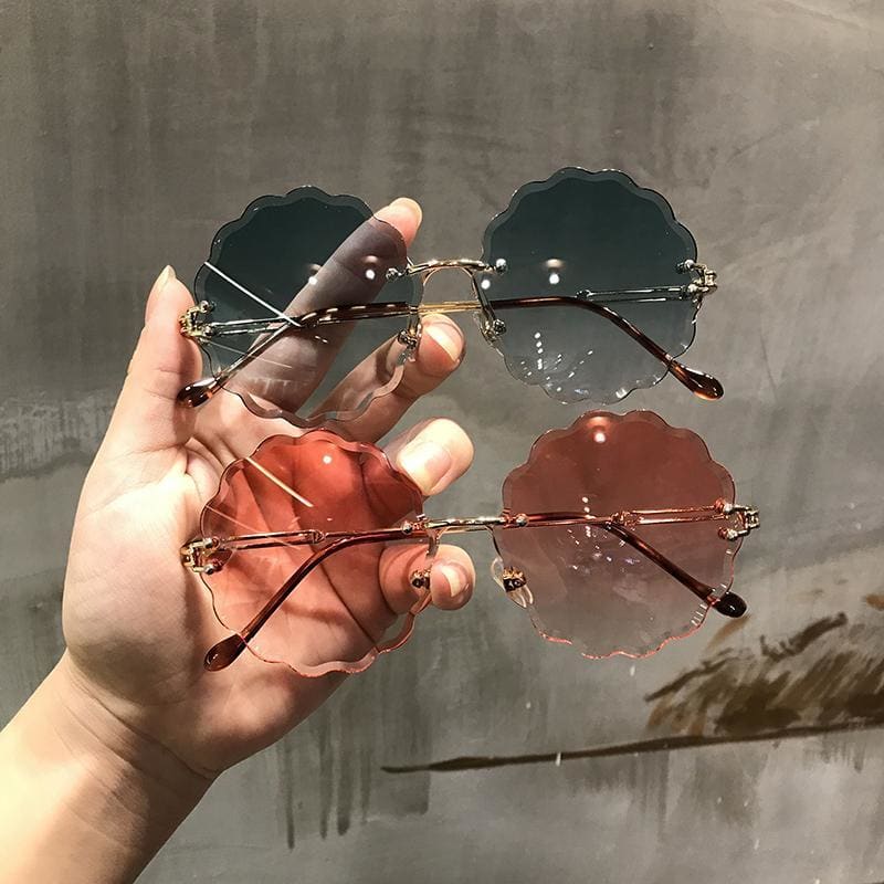 Flower Round Multilateral Rimless Sunglasses MK15310 - KawaiiMoriStore