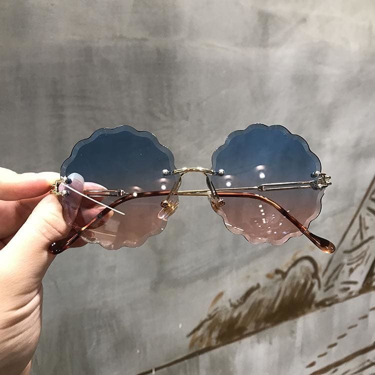 Flower Round Multilateral Rimless Sunglasses MK15310 - KawaiiMoriStore