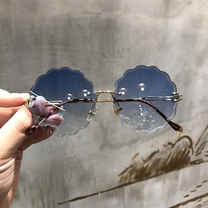 Flower Round Multilateral Rimless Sunglasses MK15310 - KawaiiMoriStore