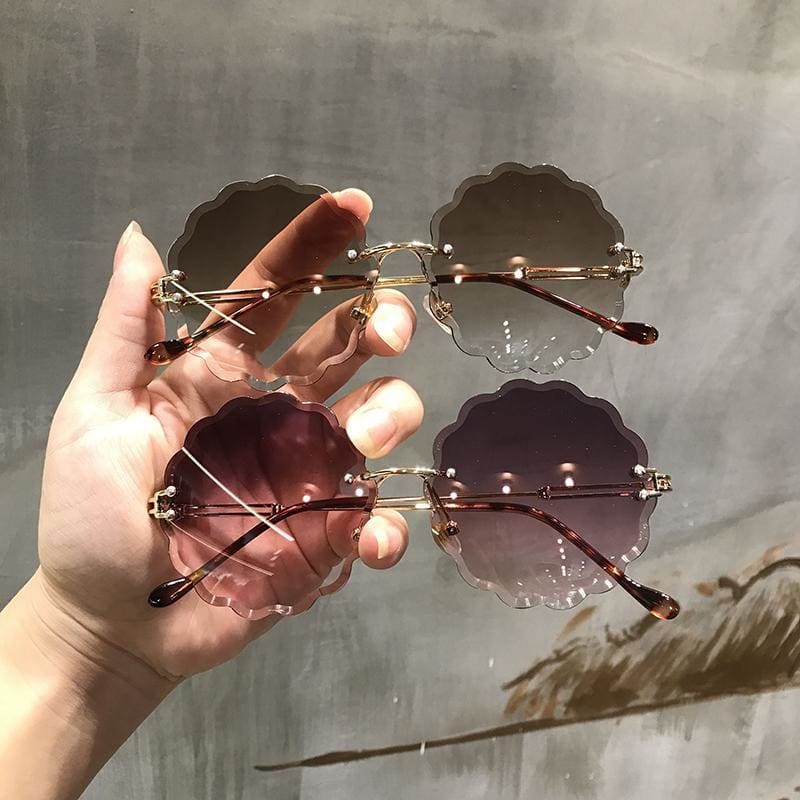 Flower Round Multilateral Rimless Sunglasses MK15310 - KawaiiMoriStore