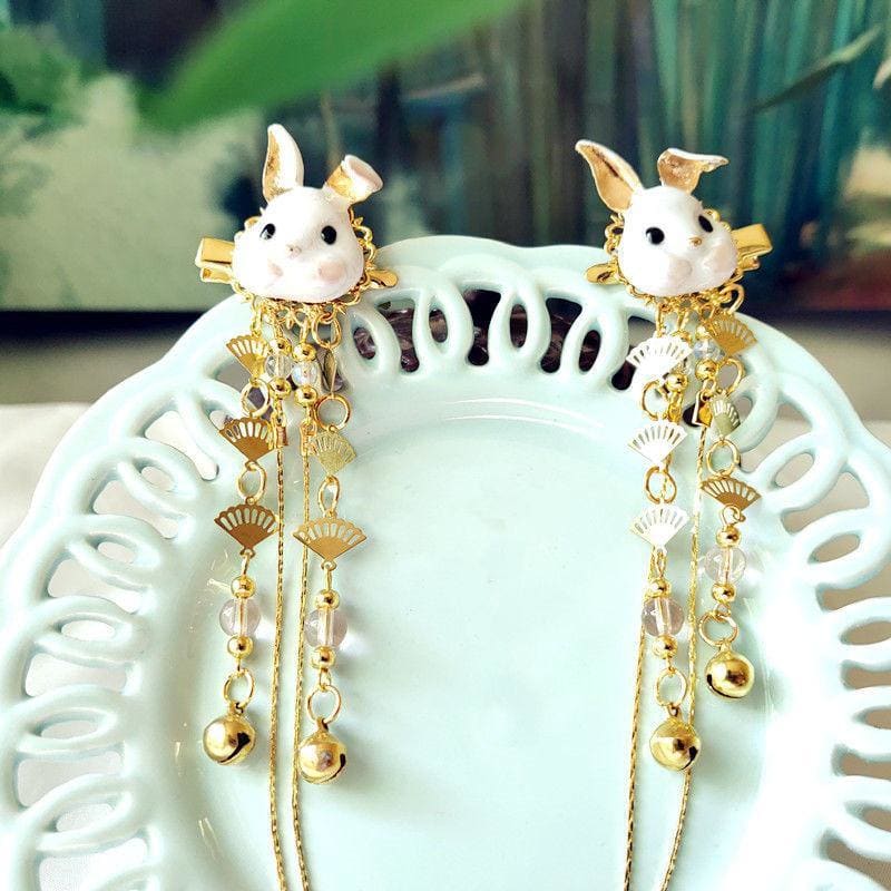 Fox Rabbit Hairpin Tassels Hair Clip MK15135 - KawaiiMoriStore