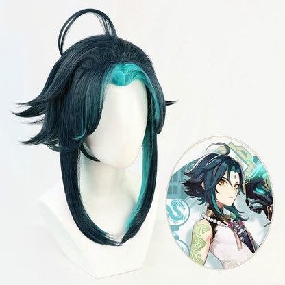 Game Genshin Impact Xiao Cosplay Blue Short Wig MK15354 - KawaiiMoriStore