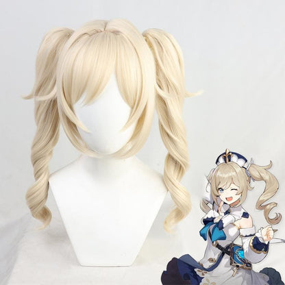 Genshin Impact Babara Short Curly Light Golden Cosplay Wig MK0647 - KawaiiMoriStore