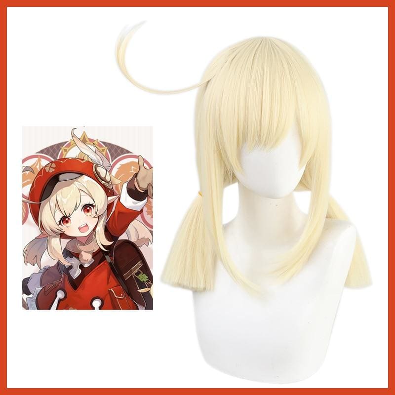 Genshin Impact Klee Pale Blonde Straight Twin Ponytails Cosplay Wig MK15323 - KawaiiMoriStore